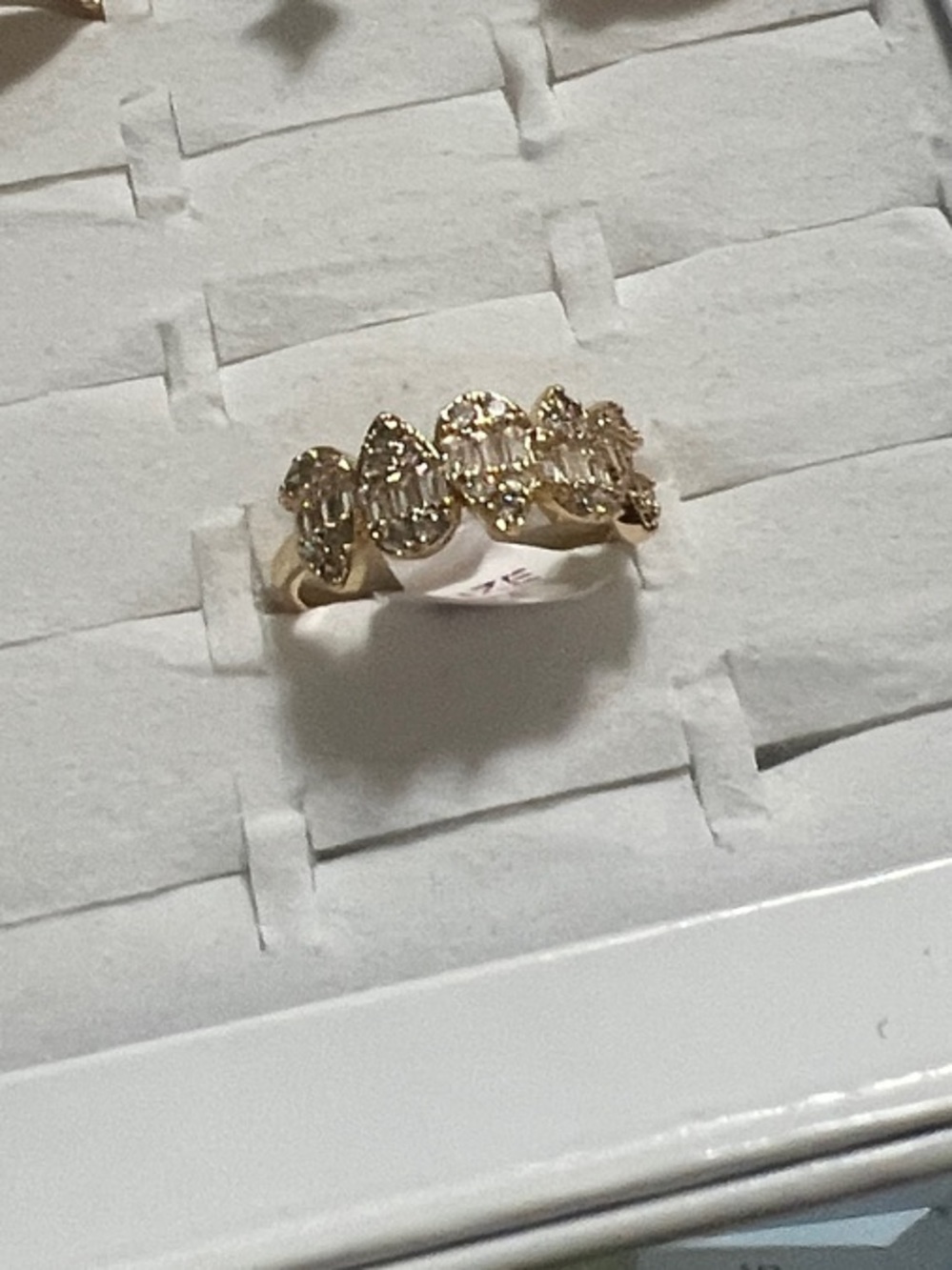 Elegant Gold Band Ring with Clear Stones - Women Jewelry